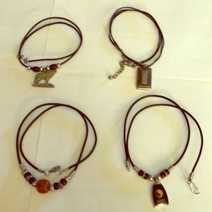 Set of four choker length necklaces